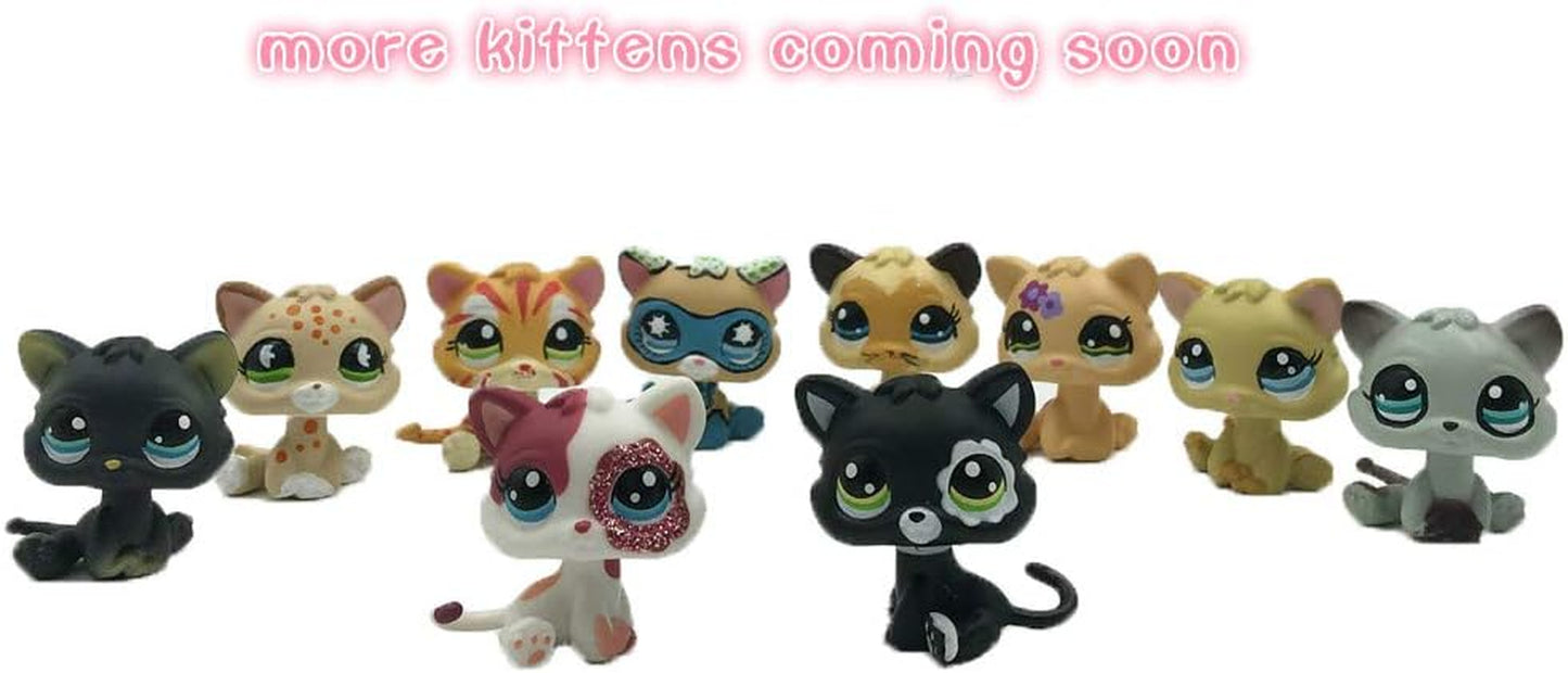 Custom-Made Baby for Short Hair Cat #2291 Pink White Kitten Sparkle Glitter Eyes 1 Inch Kitty Mini Pet Toys
