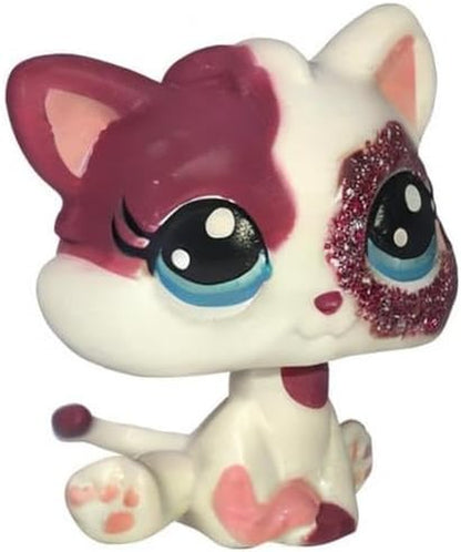 Custom-Made Baby for Short Hair Cat #2291 Pink White Kitten Sparkle Glitter Eyes 1 Inch Kitty Mini Pet Toys