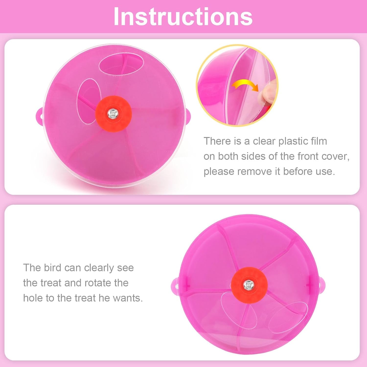 Bird Creative Foraging System Wheel Seed Food Ball Rotate Training Toy for Small and Medium Parrots Parakeet Cockatiel Conure